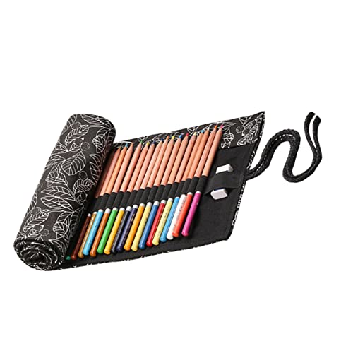 CORHAD Bleistiftrolle 48 Buntstifte Stifthalter Kugelschreiber Bleistift Stift-Organizer Stifte + Bleistift Schreibwaren Tragbare Bleistifttasche Mäppchen Erwachsener Farbstift Organizer von CORHAD