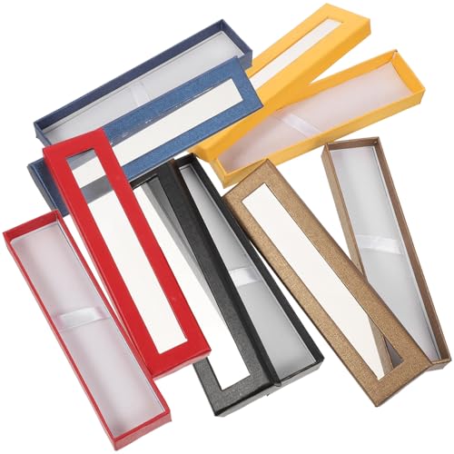 CORHAD 5 Stück Teiliges Geschenkset Transparentes Füllfederhalter Aufbewahrungsboxen mit Sichtfenster Robuste Papierboxen Stifthalter als Geschenkverpackung für Familie Zufällige Farbe von CORHAD