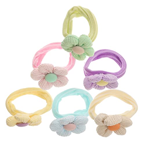 CORHAD 6 Stück Teiliges Elastische Haargummis mit Blumenmotiv Weiche Hautfreundliche und Junge Mädchen Haargummis für von Mädchen Sicherer Ziehen für Alltag und Party von CORHAD