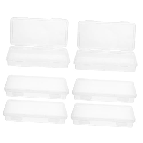 CORHAD 6stücke Bleistiftbox Aus Plastik Tragbares Stifteetui Großzügiges Design Sicherer Deckel Langlebiges Material Organisiertes Aufbewahrungsbehälter Für Schreibwaren von CORHAD