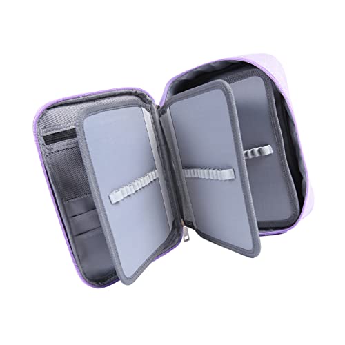 CORHAD 72löcher Stifte Koffer Mit Fächern Canvas Federmäppchen Für Malen Und Büro Quadratisch Einfarbig Zum Skizzieren Mit Tragegriff Leicht Und Kompakt Lila von CORHAD