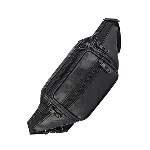 CORHAD Kleine Leder Gürteltasche Herren Gürteltasche Crossbody Hüfttasche Laufen Hüfttaschen Herren Geldbörse Jogging Gürtel Telefon Geldbörse Laufzubehör Rindsleder Gürteltasche, Schwarz, 30X12X7CM, von CORHAD