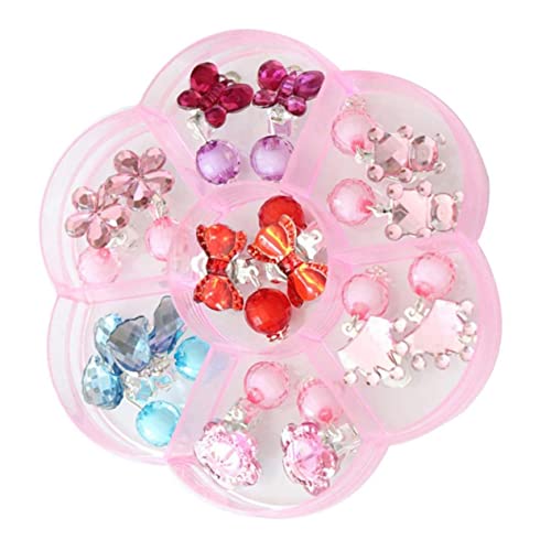 CORHAD Modische Ohrclips Für Kinder 7 Paar Acryl-ohrringe Für Mädchen Aufbewahrungsbox Für Partys von CORHAD
