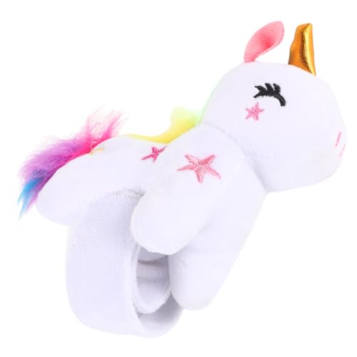 CORHAD Plüsch Einhorn Slap Armband Kuscheliges Stofftier Wristband Weiches Kinderparty Geschenk Komfortables Tier Motiv Armband von CORHAD