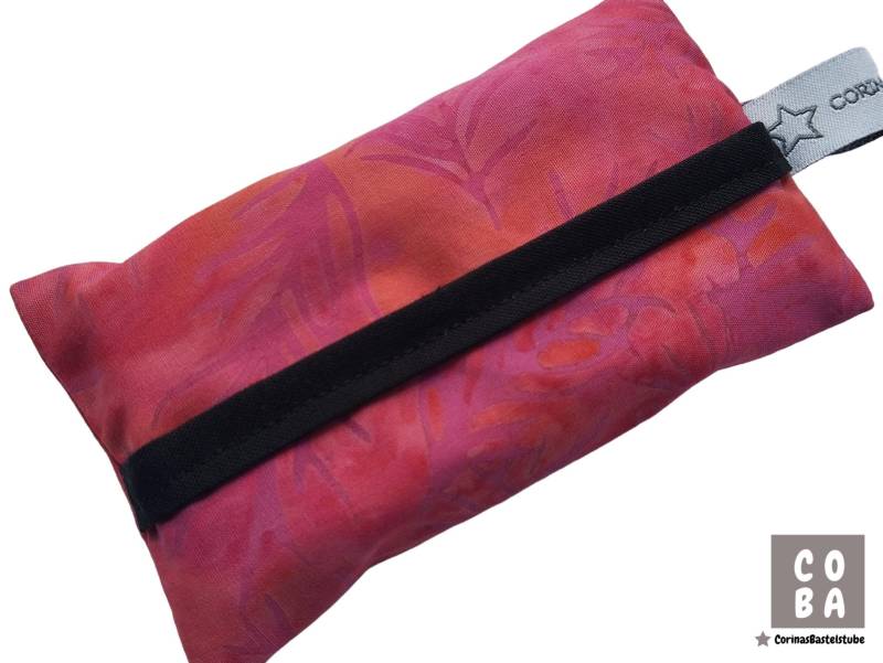 Taschentüchertasche Tatüta Batik Rot Pink von CORINAsBASTELSTUBE