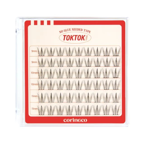 CORINGCO - Toktokhara No Glue Eyelash - 9mm,10mm,11mm/ 54pcs - Cherry Coke von CORINGCO