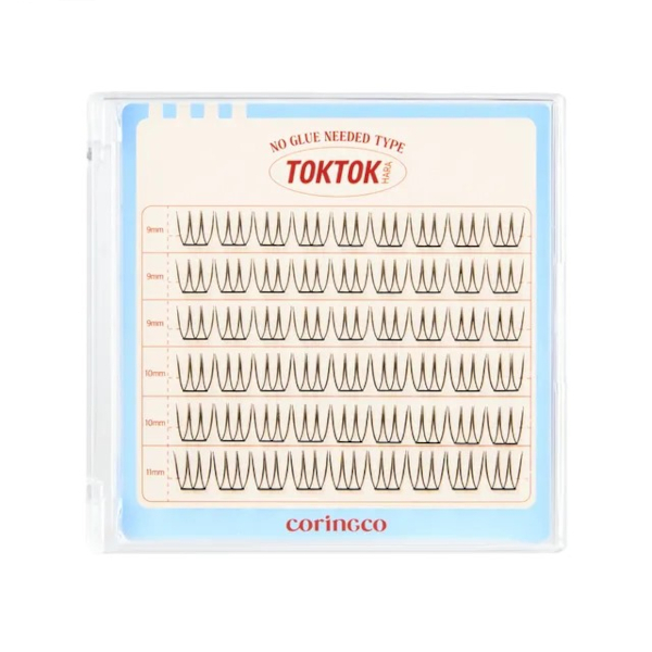 CORINGCO - Toktokhara No Glue Eyelash - 9mm,10mm,11mm/ 54pcs - Pure von CORINGCO