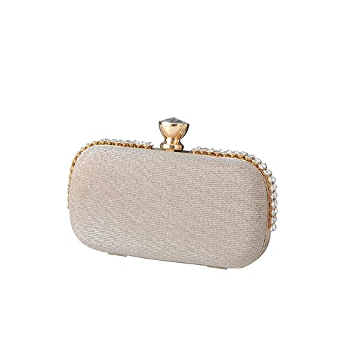 CORIOS Abendtasche Damen Strass Clutch Tasche Shiny Diamant Handtasche Klein Tasche Elegante Handtasche Schultertasche Umhängetasche Hochzeit Abschlussball Party Brauttasche Champagner von CORIOS