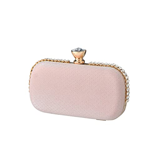 CORIOS Abendtasche Damen Strass Clutch Tasche Shiny Diamant Handtasche Klein Tasche Elegante Handtasche Schultertasche Umhängetasche Hochzeit Abschlussball Party Brauttasche Rosa von CORIOS