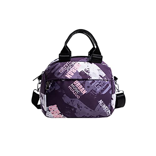 CORIOS Canvas Schultertasche Damen Handtasche Leicht Umhängetasche Henkeltasche Casual Tragetasche Tote Beutel Arbeit Schule Einkaufen Reise Alltag Henkeltaschen Lila von CORIOS