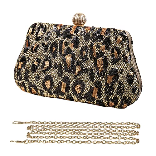 CORIOS Clutch Damen Luxus Abendtasche Glitter Handtasche Glänzend Umhängetasche Elegant Schultertasche Portemonnaie Tasche für Cocktailparty Abendparty Tanzparty Geburtstag Gold von CORIOS