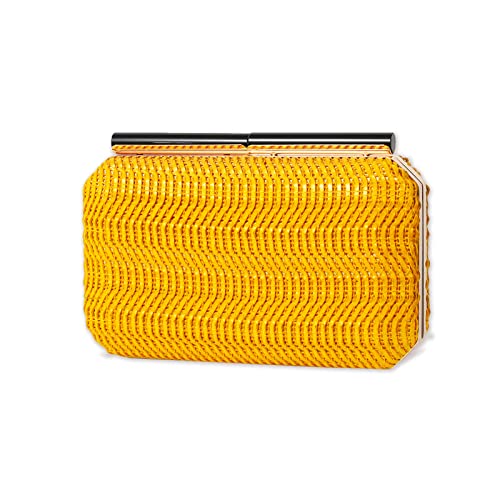 CORIOS Damen Abendtasche Braut Handtasche Elegant Henkeltasche Abnehmbarer Kette Tasche Hochzeit Brautbörse Kleine Clutch Schultertasche für Cocktailparty Abendparty Tanzparty Geburtstag Gelb von CORIOS