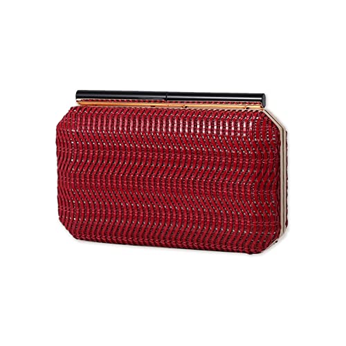 CORIOS Damen Abendtasche Braut Handtasche Elegant Henkeltasche Abnehmbarer Kette Tasche Hochzeit Brautbörse Kleine Clutch Schultertasche für Cocktailparty Abendparty Tanzparty Geburtstag Rot von CORIOS