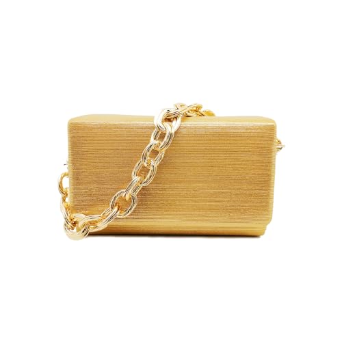 CORIOS Damen Abendtasche Hochzeit Brautbörse Handtasche Glitzer Pailletten Clutch Tasche Elegante Schultertasche Funkelnd Kettentasche Tasche Glänzend Umhängetasche Gelb von CORIOS