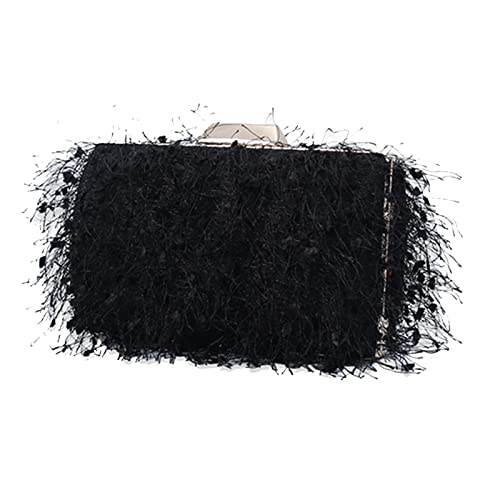 CORIOS Damen Abendtasche Kleine Clutch Abnehmbarer Kette Tasche Hochzeit Braut Handtasche Portemonnaie Tasche Schultertasche Elegante Umhängetasche für Hochzeit Abendparty Tanzparty Schwarz von CORIOS