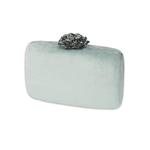 CORIOS Damen Abendtasche Samt Clutch Bag Glitter Handtasche Glänzend Schultertasche Kette Tasche Shining Portemonnaie Elegante Umhängetasche für Cocktail Party Tanzparty Abendparty Hellgrün von CORIOS
