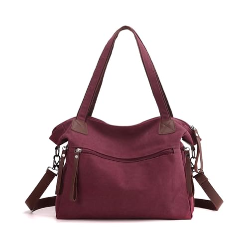CORIOS Damen Canvas Handtasche Große Kapazität Schultertasche Casual Henkeltaschen Umhängetasche Multifunktionale Tote Beutel Arbeit Schule Shopper Reise Tragetasche Lila von CORIOS