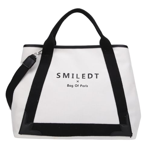 CORIOS Damen Canvas Handtasche Große Kapazität Schultertasche Casual Umhängetasche Henkeltaschen Multifunktionale Tote Beutel Arbeit Schule Shopper Reise Tragetasche Weiß von CORIOS