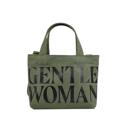 CORIOS Damen Canvas Handtasche Kleine Kapazität Schultertasche Casual Umhängetasche Henkeltaschen Multifunktionale Tote Beutel Arbeit Schule Shopper Reise Tragetasche Dunkelgrün von CORIOS
