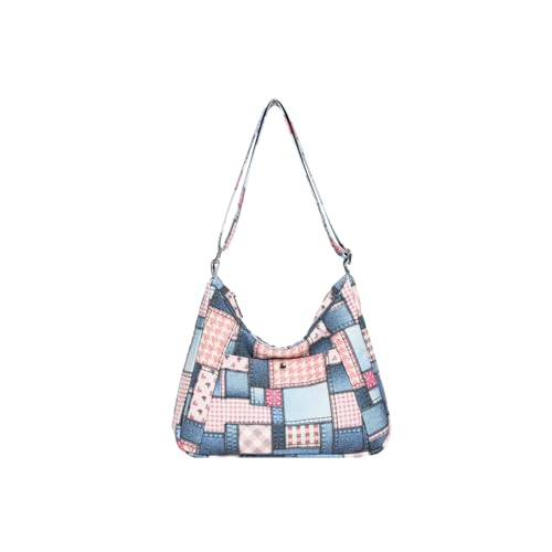 CORIOS Damen Canvas Umhängetasche Retro Schultertasche Große Handtasche Casual Tragetasche Multifunktionale Tote Beutel Leichtgewicht Henkeltaschen für Reise Arbeit Shopper Alltag Rosa von CORIOS