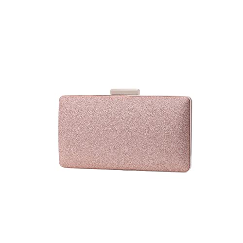 CORIOS Damen Clutch Abendtasche mit Pailletten Clutch Tasche mit Kette Glitter Handtasche Glänzend Schultertasche Modisch Portemonnaie Tasche für Hochzeit Cocktailparty Tanzparty Geburtstag Roségold von CORIOS