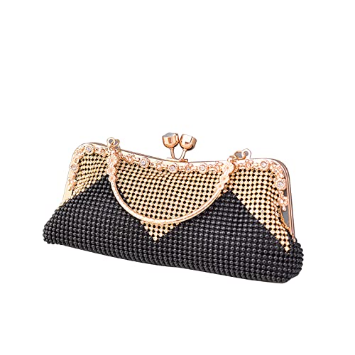 CORIOS Damen-Clutch Strasssteine Abendtasche Strass Handtasche Diamant Schultertasche Klein Tasche Elegante Umhängetasche für Hochzeit Abschlussball Bankett-Party Schwarz von CORIOS