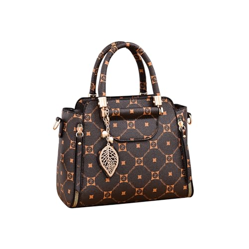 CORIOS Damen Elegant Handtasche PU Leder Schultertasche Wasserdicht Umhängetasche Klein Henkeltasche Mode Tragetasche Tote Beutel Reisen Büro Einkaufen Arbeit Alltag Henkeltaschen Kaffee von CORIOS