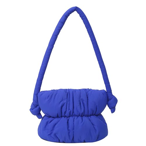 CORIOS Damen Gepolsterte Gesteppte Handtasche Daunentasche Leichte Daunen Baumwolle Tragetasche Puffer Stepptasche Puffy Hobo Geldbörse Klein Henkeltasche Schultertasche Alltag Tote Beutel Blau von CORIOS