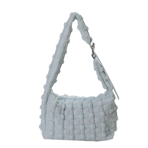 CORIOS Damen Gepolsterte Gesteppte Schultertasche Puffer Umhängetasche Stepptasche Nylon Handtasche Gross Henkeltasche Stoffbeutel Elegant Tote Beutel Leichtgewicht Arbeit Reisen Tragetasche Blau von CORIOS