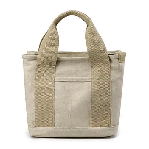 CORIOS Damen Handtasche Canvas Tragetasche Casual Henkeltasche Tote Beutel Multifunktionale Henkeltaschen für Schule Arbeit Reise Shopper Alltag Khaki von CORIOS