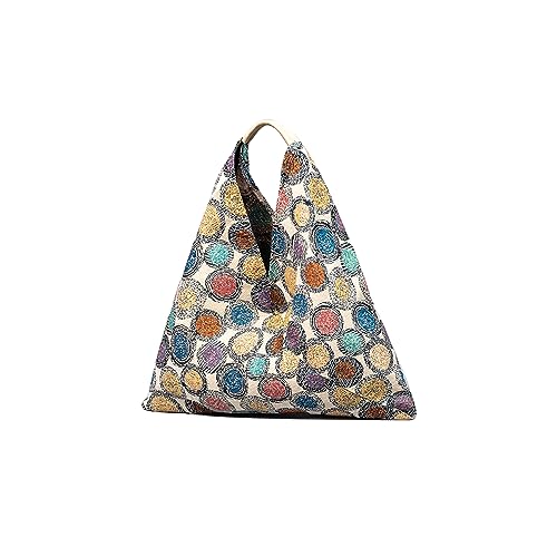 CORIOS Damen Handtasche Canvas Unterarmtasche Ethnischer Stil Schultertasche Böhmische Tote Beutel Sommer Strand Tasche Vintage Henkeltaschen Große Tragetasche für Reise Strand Shopper Mehrfarbig I von CORIOS