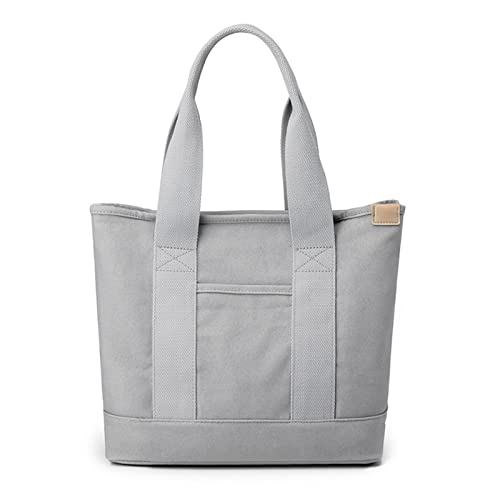 CORIOS Damen Henkeltaschen Canvas Tragetasche Große Kapazität Handtasche Multifunktionale Schultertasche Casual Tote Beutel Henkeltasche für Arbeit Schule Reise Shopper Grau von CORIOS