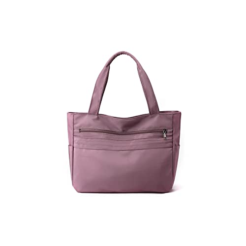 CORIOS Damen Nylon Handtasche Wasserdicht Schultertasche Casual Henkeltasche Multifunktionale Tote Beutel Leicht Tragetasche für Arbeit Einkaufen Alltag Schule Reise Lila von CORIOS