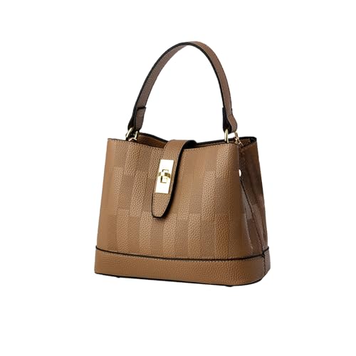 CORIOS Damen PU Leder Schultertasche Elegant Handtasche Wasserdicht Umhängetasche Klein Henkeltasche Retro Tote Beutel Tragetasche Reisen Büro Einkaufen Arbeit Alltag Henkeltaschen Dunkel Khaki von CORIOS