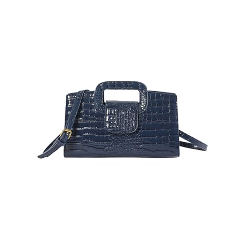 CORIOS Damen PU Leder Schultertaschen Krokodil-Muster Henkeltaschen Wasserdicht Umhängetaschen Mittlere Tragetasche Messenger-Tasche Retro Tote Beutel Elegant Handtasche Blau von CORIOS