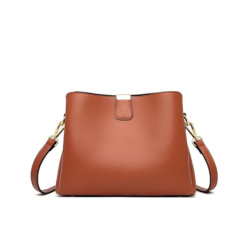 CORIOS Damen PU Leder Umhängetasche Elegant Handtasche Wasserdicht Schultertasche Retro Tote Beutel Tragetasche Klein Henkeltasche Reisen Büro Einkaufen Arbeit Alltag Henkeltaschen Karamell Gelb von CORIOS