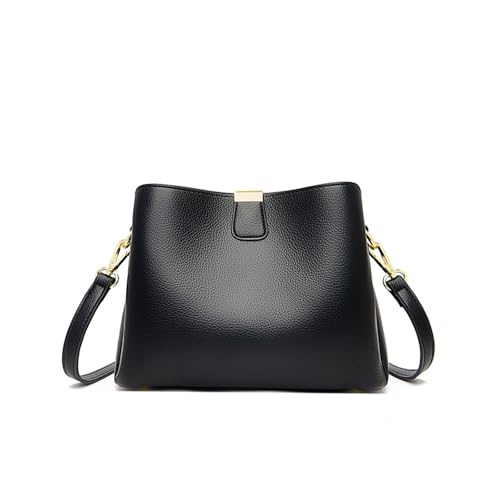 CORIOS Damen PU Leder Umhängetasche Elegant Handtasche Wasserdicht Schultertasche Retro Tote Beutel Tragetasche Klein Henkeltasche Reisen Büro Einkaufen Arbeit Alltag Henkeltaschen Schwarz von CORIOS