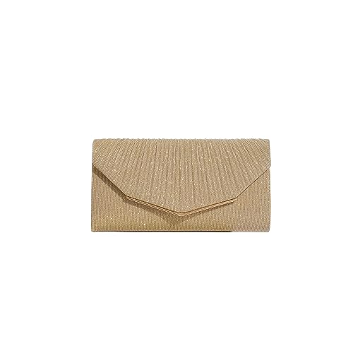 CORIOS Damen Pailletten Clutch Tasche Envelope Abendtasche Glitzer Henkeltasche Glänzend Hochzeit Brautbörse Elegante Schultertasche Kette Umhängetasche für Bankett-Party Abschlussball Hochzeit Gold von CORIOS