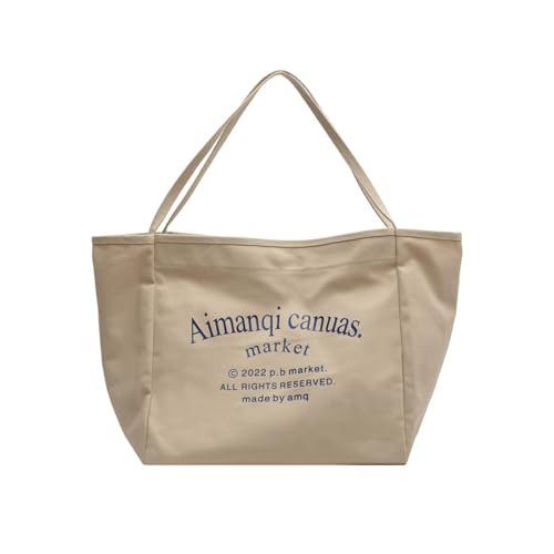CORIOS Damen Schultertasche Canvas Henkeltaschen Große Kapazität Tote Beutel Casual Handtasche Multifunktionale Tragetasche Henkeltasche für Shopper Arbeit Reise Beige Grau von CORIOS