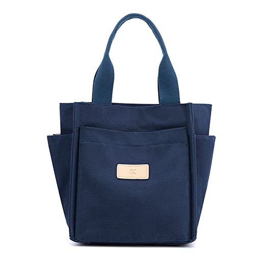 CORIOS Damen Schultertasche Casual Handtasche Canvas Unterarmtasche Henkeltaschen Multifunktionale Tragetasche Henkeltasche Tote Beutel für Arbeit Schule Shopper Alltag Reise Dunkelblau von CORIOS