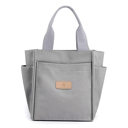 CORIOS Damen Schultertasche Casual Handtasche Canvas Unterarmtasche Henkeltaschen Multifunktionale Tragetasche Henkeltasche Tote Beutel für Arbeit Schule Shopper Alltag Reise Hellgrau von CORIOS