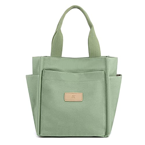 CORIOS Damen Schultertasche Casual Handtasche Canvas Unterarmtasche Henkeltaschen Multifunktionale Tragetasche Henkeltasche Tote Beutel für Arbeit Schule Shopper Alltag Reise Hellgrün von CORIOS