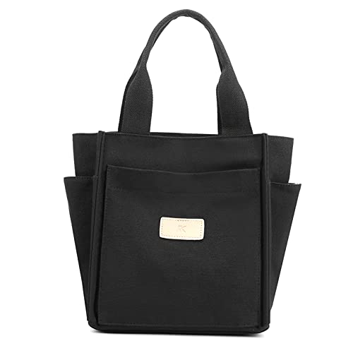 CORIOS Damen Schultertasche Casual Handtasche Canvas Unterarmtasche Henkeltaschen Multifunktionale Tragetasche Henkeltasche Tote Beutel für Arbeit Schule Shopper Alltag Reise Schwarz von CORIOS