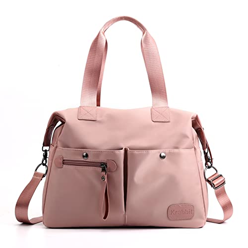 CORIOS Damen Schultertasche Nylon Handtasche Wasserdicht Henkeltasche Casual Umhängetasche Leicht Tote Beutel Tragetasche Henkeltaschen für Arbeit Schule Einkaufen Reise Alltag Rosa von CORIOS