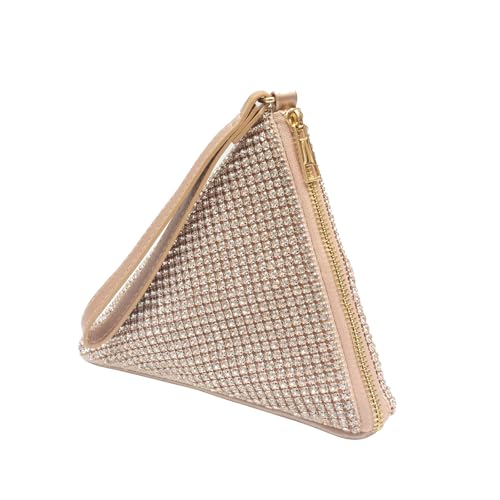 CORIOS Damen Strass Clutch Tasche Strasssteine Abendtasche Bling Diamant Handtasche Elegante Schultertasche für Frauen Kette Umhängetasche Abschlussball Hochzeit Bankett-Party Klein Tasche Champagner von CORIOS