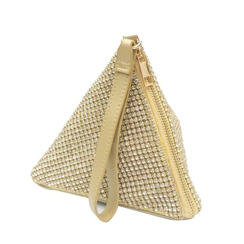 CORIOS Damen Strass Clutch Tasche Strasssteine Abendtasche Bling Diamant Handtasche Elegante Schultertasche für Frauen Kette Umhängetasche Abschlussball Hochzeit Bankett-Party Klein Tasche Gold von CORIOS