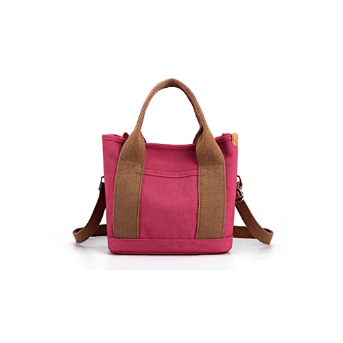 CORIOS Damen Umhängetasche Canvas Handtasche Schultertasche Kleine Kapazität Henkeltaschen Casual Tragetasche Multifunktionale Tote Beutel für Schule Shopper Arbeit Reise Rot von CORIOS