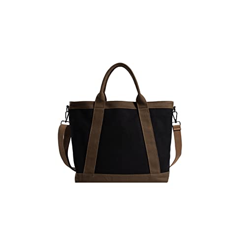 CORIOS Damen Umhängetasche Große Kapazität Handtasche Canvas Schultertasche Mode Henkeltaschen Casual Tote Beutel Multifunktionale Tragetasche Arbeit Schule Reise Shopper Henkeltasche Schwarz von CORIOS