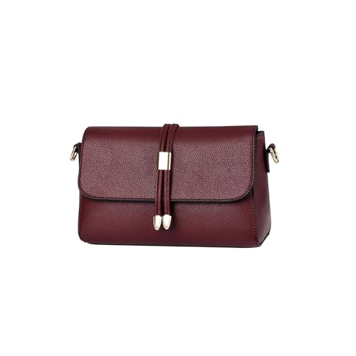 CORIOS Elegant Umhängetasche Damen PU Leder Schultertasche Frauen Wasserdicht Umhängetasche Klein Handtasche Henkeltasche Mode Tragetasche Tote Beutel Reisen Einkaufen Arbeit Henkeltaschen Weinrot von CORIOS