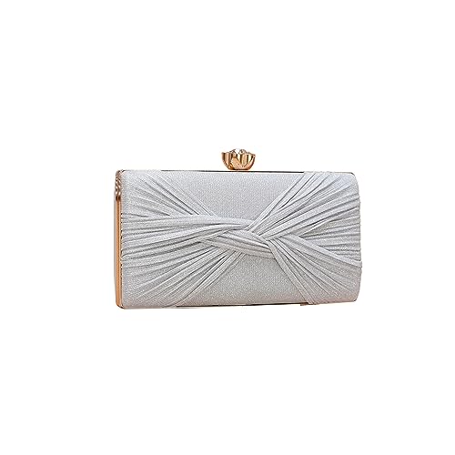 CORIOS Glitzer Pailletten Clutch Tasche Damen Abendtasche Hochzeit Brautbörse Handtasche Klein Tasche Strass Schultertasche Elegante Diamant Umhängetasche für Abschlussball Bankett-Party Silber von CORIOS